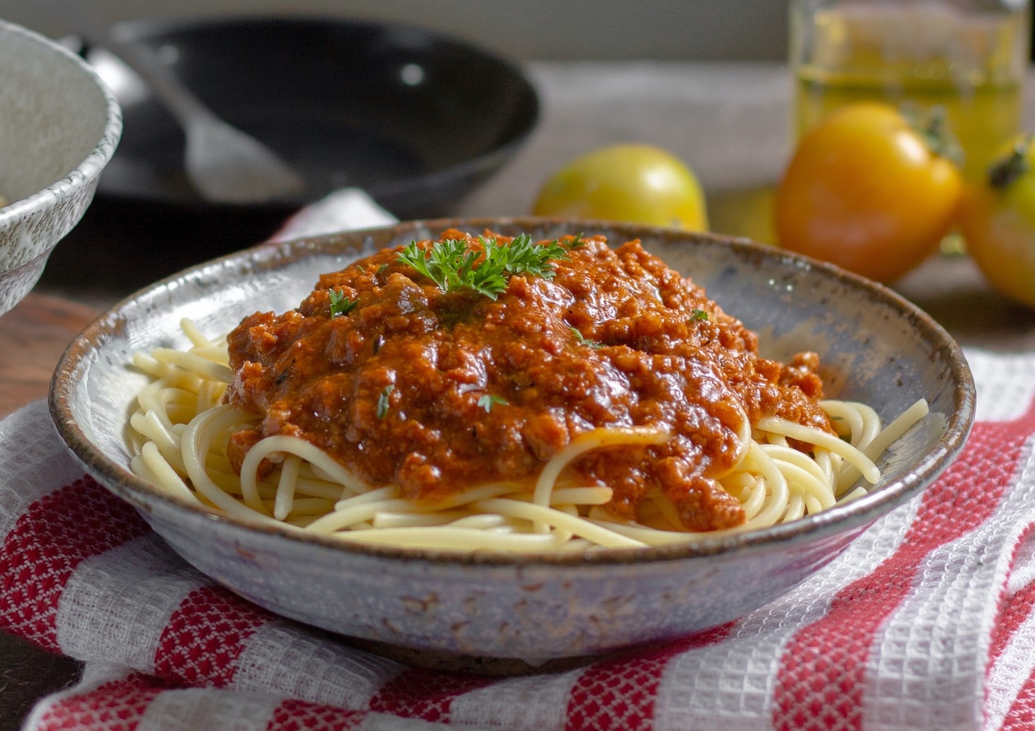 Fit spaghetti bolognese z kurczaka A B